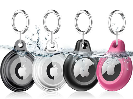 Picture of [4 Pack] Airtag Keychain for Apple Air Tag Holder IPX8 Waterproof Military-Grade Drop Shockproof Protective Cover Case Scratch Resistant for Pets, Dog, Keys, Cat, Luggage