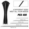 Picture of Cable Zip Ties,400 Pack Black Zip Ties Assorted Sizes 12+8+6+4 Inch,Multi-Purpose Self-Locking Nylon Cable Ties Cord Management Ties,Plastic Wire Ties for Home,Office,Garden,Workshop. By HAVE ME TD