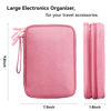 Picture of Bevegekos Large Electronics Organizer, Travel Accessories Cord Pouch for 7.9 Inch Tablet, Cables, Charger, Power Adapter, 2 Layers (Rosy Pink)