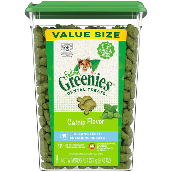 Picture of FELINE GREENIES Adult Dental Cat Treats, Catnip Flavor, 9.75 oz. Tub