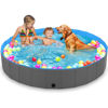 Picture of Dog Pool for Large Dogs 63"x12" JECOO Kiddie Pool Hard Plastic Foldable Dog Bathing Tub Portable Outside Kids Swimming Pool for Pets and Dogs