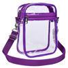 Picture of USPECLARE Clear Purse Stadium Clear Messenger Bag Stadium Approved for Men and Women Clear CrossBody Bag(Purple)