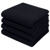 Picture of Homaxy 100% Cotton Waffle Weave Kitchen Dish Towels, Ultra Soft Absorbent Quick Drying Cleaning Towel, 13x28 Inches, 4-Pack, Black