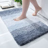 Picture of OLANLY Luxury Bathroom Rug Mat, Extra Soft and Absorbent Microfiber Bath Rugs, Non-Slip Plush Shaggy Bath Carpet, Machine Wash Dry, Bath Mats for Bathroom Floor, Tub and Shower, 24x16, Blue