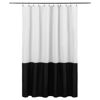 Picture of Waterproof Fabric Shower Curtain Liner - Soft & Light-Weight Cloth Shower Curtain with 3 Bottom Magnets, Hotel Quality & Machine Washable - Standard Size 72x72, Color Block Black and White