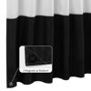 Picture of Waterproof Fabric Shower Curtain Liner - Soft & Light-Weight Cloth Shower Curtain with 3 Bottom Magnets, Hotel Quality & Machine Washable - Standard Size 72x72, Color Block Black and White