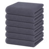 Picture of Homaxy 100% Cotton Waffle Weave Kitchen Dish Towels, Ultra Soft Absorbent Quick Drying Cleaning Towel, 13 x 28 Inches, 6-Pack, Dark Grey