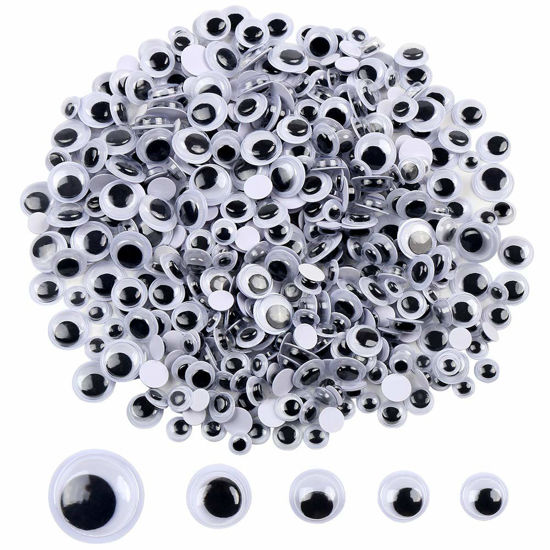 Black Self Adhesive Round Eyes, Googly Eyes Self Adhesive