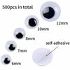 Picture of DECORA 500 Pieces 6mm -12mm Black Wiggle Googly Eyes with Self-adhesive for Crafts Decorations