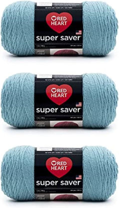 Picture of Red Heart Super Saver Country Blue Yarn - 3 Pack of 198g/7oz - Acrylic - 4 Medium (Worsted) - 364 Yards - Knitting/Crochet