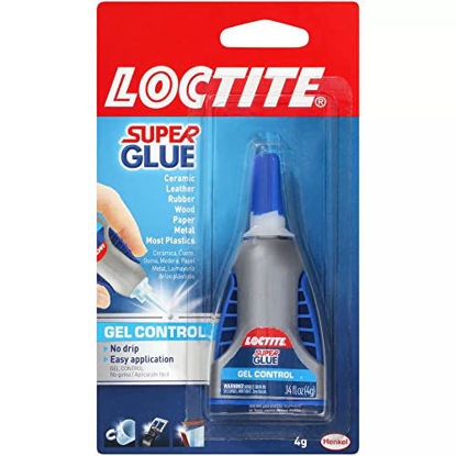 Picture of Loctite Super Glue Gel Control, Clear Superglue for Plastic, Wood, Metal, Crafts, & Repair, Cyanoacrylate Adhesive Instant Glue, Quick Dry - 0.14 fl oz Bottle, Pack of 1