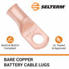 Picture of SELTERM 15pcs 1/0 AWG 3/8" Stud - UL Heavy Duty Battery Terminal Connectors, Bare Copper Battery Cable Lugs, 0 Gauge Wire Connectors, Electrical Battery Cable Ends, Ring Terminals Copper Lugs