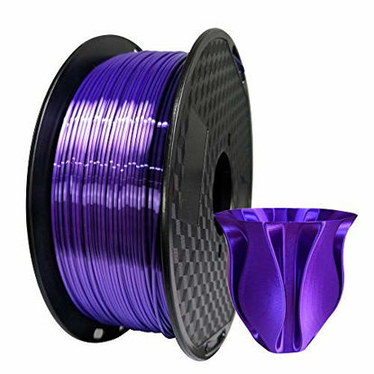 Picture of Silk Purple PLA Filament 1.75 mm 1KG 3D Printer Filament 2.2LBS Spool 3D Printing Materials Silky Shiny Dark Violet PLA Filament CC3D