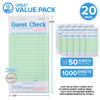 Picture of Stock Your Home Green Guest Check Books for Servers (20 Pack) Server Note Pads, Waiter Checkbook, Food Receipt Book, Restaurant Order Pad, Paper Checks, Waitress Accessories, 1000 Total Tickets