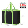 Picture of Bodaon 3-Pack Insulated Pizza Delivery Bags, X-Large Reusable Grocery Shopping Bags, Black with Green Edge