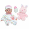 Picture of JC Toys - La Baby Travel Case Gift Set| Caucasian 11-inch Small Soft Body Baby Doll | Washable | Cute Outfit, Bottle, Pacifier & Plush Bunny | for Children 12 Months +, Pink