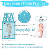 Picture of PartyHooman 1st Birthday Photo Banner for Baby from Newborn to 12 Months, First Birthday Decorations for Boys Monthly Milestones Garland | First Birthday Photo Banner Pre-strung with Frame (Blue)