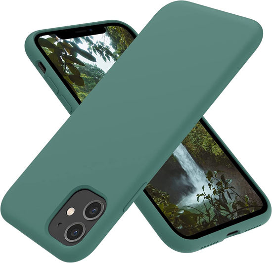 Picture of OTOFLY Soft Silicone Designed for iPhone 11 Cases,[Military Grade Drop Protection] [Anti-Scratch Microfiber Lining] Shockproof Protective Phone Case Slim Thin Cover 6.1 inch,Pine Green