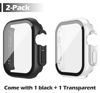 Picture of Misxi [2 Pack] Waterproof Case with Button Designed for Apple Watch Ultra 49mm, Anti-Fall Protective Hard PC Cover with Tempered Glass Screen Protector for iWatch, 1 Black + 1 Transparent