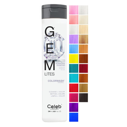 Picture of Celeb Luxury Gem Lites Colorwash, Professional Semi-Permanent Hair Color Depositing Shampoo, Flawless Diamond, 8.25 Fl Oz (Pack of 1)