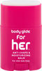 Picture of Body Glide For Her Anti Chafe Balm: anti chafing stick with added emollients. Prevent rubbing leading to chafing, raw skin, and irritation. Use for arm, chest, bra, butt, groin, & thigh chafing: 0.8oz