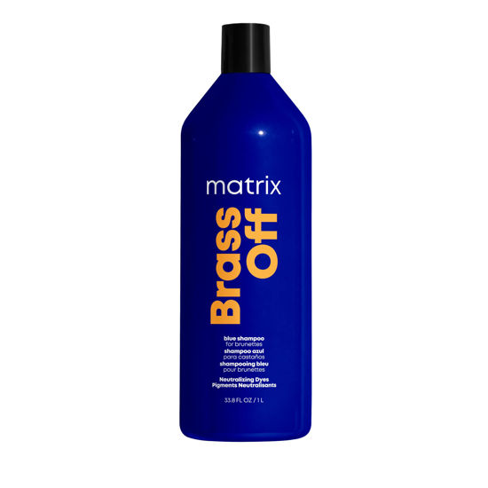 Picture of Matrix Brass Off Blue Shampoo | Color Depositing | Refreshes Hair & Neutralizes Brassy Tones | For Lightened Brunettes or Dark Blondes | For Color Treated Hair | Salon Shampoo | Packaging May Vary