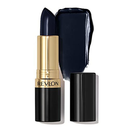 Picture of REVLON Super Lustrous Lipstick, High Impact Lipcolor with Moisturizing Creamy Formula, Infused with Vitamin E and Avocado Oil in Blue/Black, Midnight Mystery (043)