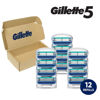 Picture of Gillette5 Mens Razor Blade Refills, 12 Count, Lubrastrip for a More Comfortable Shave