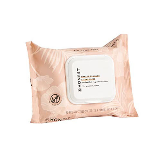 Picture of Honest Beauty Makeup Remover Facial Wipes | EWG Verified, Plant-Based, Hypoallergenic | 30 Count