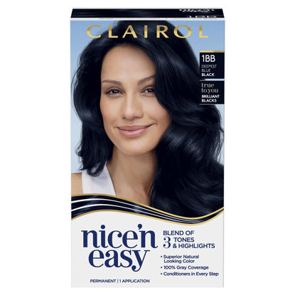 Picture of Clairol Nice'n Easy Permanent Hair Dye, 1BB deepest blue black Hair Color, Pack of 1