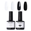 Picture of Modelones Gel Nail Polish Kit, 2 Pcs 15 ml White Black Gel Polish Set Soak Off LED Nail Gel Polish [Long Lasting] [Vegan] Nail Lacquer Nail Art Design Decoration DIY at Home Holiday Beauty Gifts 0.5Oz(Each)