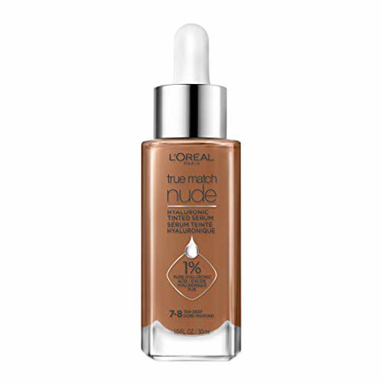 Picture of L’Oréal Paris True Match Nude Hyaluronic Tinted Serum Foundation with 1% Hyaluronic acid, Tan-Deep 7-8, 1 fl. oz.