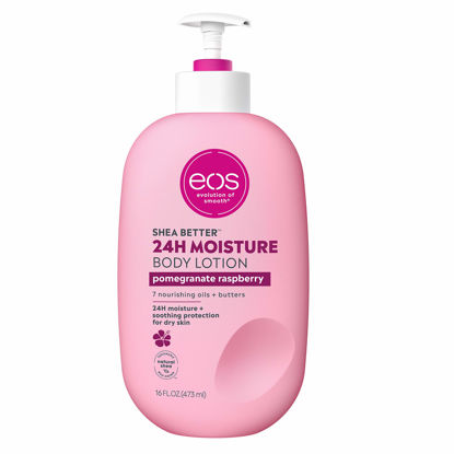 Picture of eos Shea Better Body Lotion- Pomegranate Raspberry, 24-Hour Moisture Skin Care, Lightweight & Non-Greasy, Made with Natural Shea, Vegan, 16 fl oz