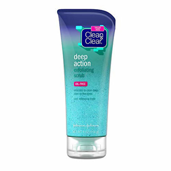 Picture of Clean & Clear Oil-Free Deep Action Exfoliating Facial Scrub, Cooling Daily Face Wash With Exfoliating Beads for Smooth Skin, Cleanses Deep Down to the Pores to Remove Dirt, Oil & Makeup, 7 oz