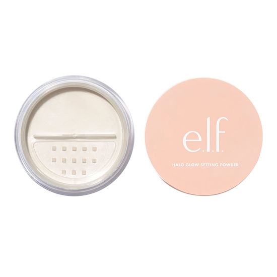 Picture of e.l.f., Halo Glow Setting Powder, Silky, Weightless, Blurring, Smooths, Minimizes Pores and Fine Lines, Creates Soft Focus Effect, Light, Semi-Matte Finish, 0.24 Oz