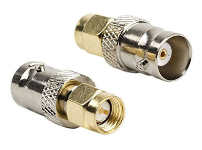 Picture of DHT Electronics 2pcs RF coaxial coax adapter SMA male to BNC female