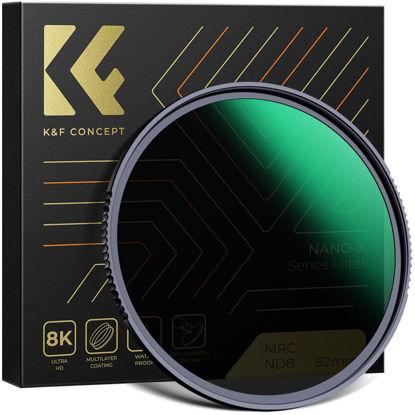 Picture of K&F Concept 77mm ND8 (3-Stop Fixed Neutral Density Filter) ND Lens Filter, 28 Multi-Layer Coatings HD Hydrophobic Ultra Slim Nano-X Series Filter for Camera Lens