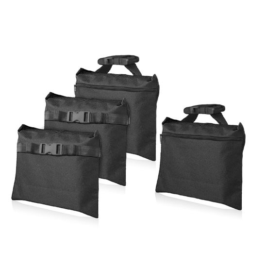 Picture of 4 Packs Sandbags, Heavy Duty Sand Bags, Sand Bags Heavy Duty with Zipper and Buckle Straps for Support Light Stand