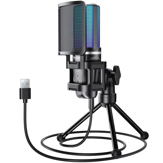 Streaming Microphone with Tripod for PS5, PS4 and PC Gamers