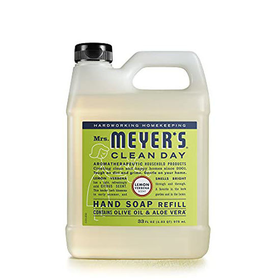 Picture of Mrs. Meyer's Hand Soap Refill, Made with Essential Oils, Biodegradable Formula, Lemon Verbena, 33 fl. oz