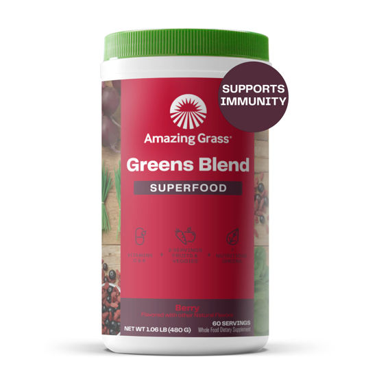 Amazing Grass Greens Blend Superfood: Super Greens Powder Smoothie Mix with  Organic Spirulina, Chlorella, Beet Root Powder, Digestive Enzymes