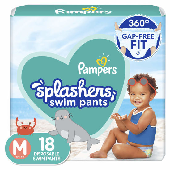 Picture of Pampers Splashers Disposable Swim Diapers Size 4 (20-33lbs), 18 count