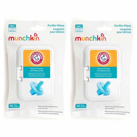 Picture of Munchkin® Arm & Hammer Pacifier Wipes - Safely Cleans Baby and Toddler Essentials, 2 Pack, 72 Wipes