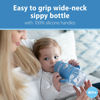 Picture of Dr. Brown’s® Milestones™ Wide-Neck Sippy Bottle with 100% Silicone Handles, Easy-Grip Bottle with Soft Sippy Spout, 9oz/270mL, BPA Free, Light-Blue & Gray, 6m+, 2 Count (Pack of 1)