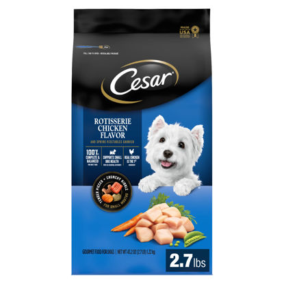 Picture of CESAR Small Breed Dry Dog Food Rotisserie Chicken Flavor with Spring Vegetables Garnish, 2.7 lb. Bag