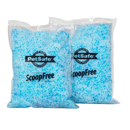 Picture of PetSafe ScoopFree Premium Blue Crystal Litter, 2-Pack - Includes 2 Bags of Lightly Scented Litter - Absorbs Odors 5x Faster than Clay Clumping - Low Tracking for Less Mess - Lasts up to a Month