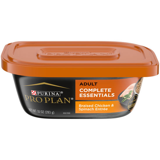 Picture of Purina Pro Plan High Protein Dog Food Gravy, Braised Chicken and Spinach Entree - (8) 10 oz. Tubs