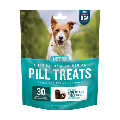 Picture of VetIQ Pill Treats Advanced Formula for Dogs, Chicken Flavor Soft Chews, 30 Count