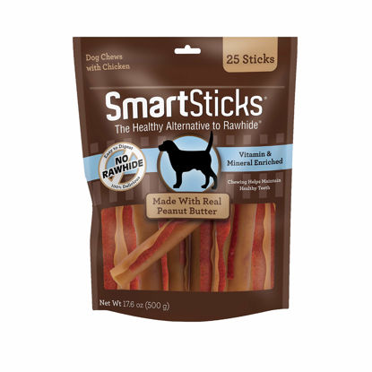 Picture of SmartBones SmartSticks, Treat Your Dog to a Rawhide-Free Chew Made With Real Meat and Vegetables 25 Count (Pack of 1)