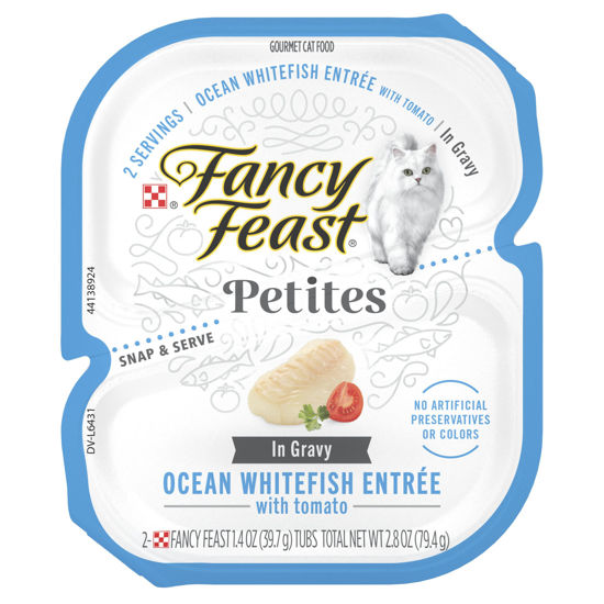 Picture of Purina Fancy Feast Gourmet Gravy Wet Cat Food, Petites Ocean Whitefish With Tomato Entree - (12) 2.8 Oz. Tubs